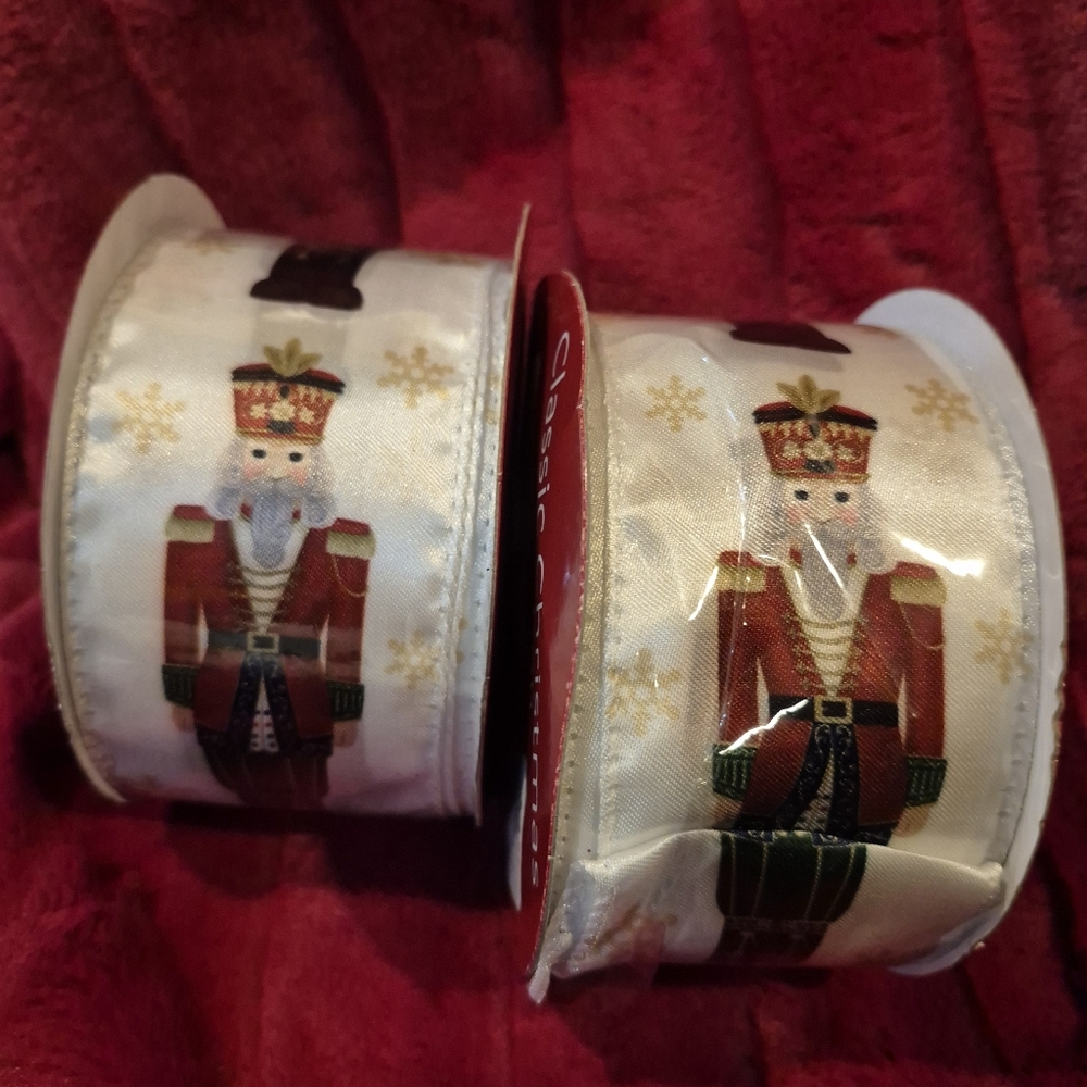 Classic Nutcracker Ribbon - White and Red 20 Yards
